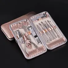 12/19 шт Набор для маникюра и педикюра с Чехол из нержавеющей стали маникюрный набор Уход за лошадьми для ногтей Маникюр Педикюр Инструменты QS888