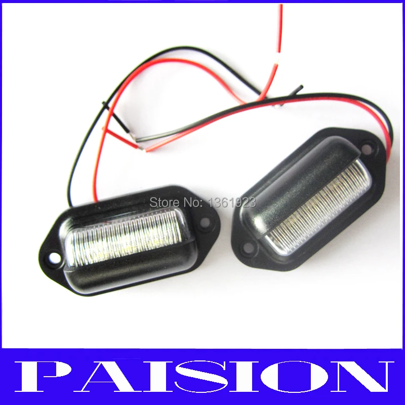 12V DC White 6 LED Truck RV ATV Semi Trailer License Plate Light Step Lamp with Housingin Car