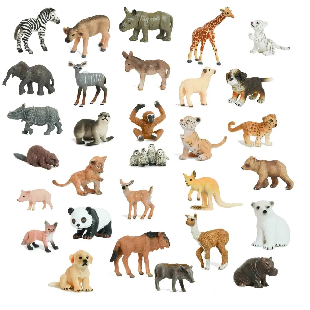

Free Shipping PVC 3D Animals Cognition Emulational Model kit Educational Adult Toys For Children Kids 30PCS Birthday Gift Boy