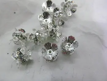 

Doulbe spacer --200pcs 6 -12mm Micro Pave Crystal spacer metal Rondelle Pinwheel Buttone flurial Silver gold black jet mixed Fin