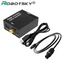 Robotsky Digital to Analog Audio Converter Adapter Optical Coaxial Toslink Signal to Analog Audio Adapter Cable