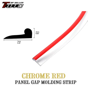 

Red style Auto Steering Wheel Door Edge Guard Anti Dust Strip Decoration 3M-50M Gap Trim Chrome