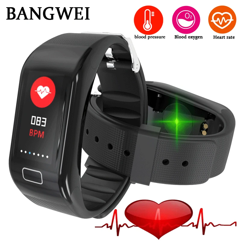 BANGWEI Водонепроницаемый Смарт Браслет ECG в реальном времени Minitor динамический