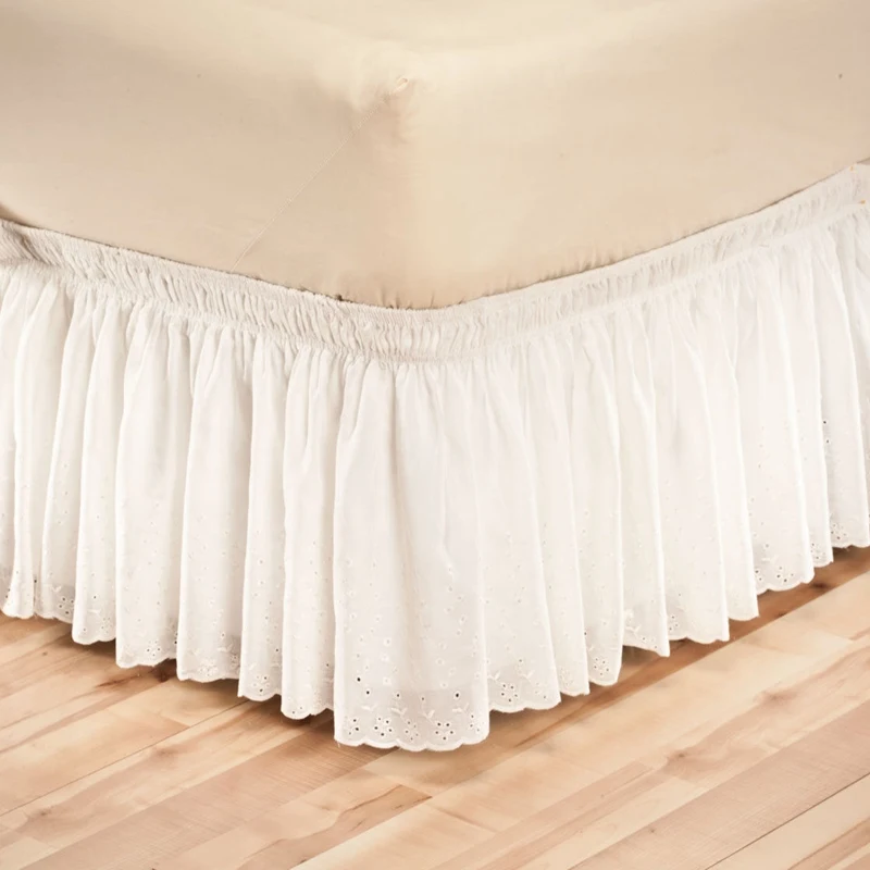 King/queen размер кровать юбка простыня покрывало сплошной цвет наматрасник эластичная лента кровать юбка без поверхности кровати домашний текстиль