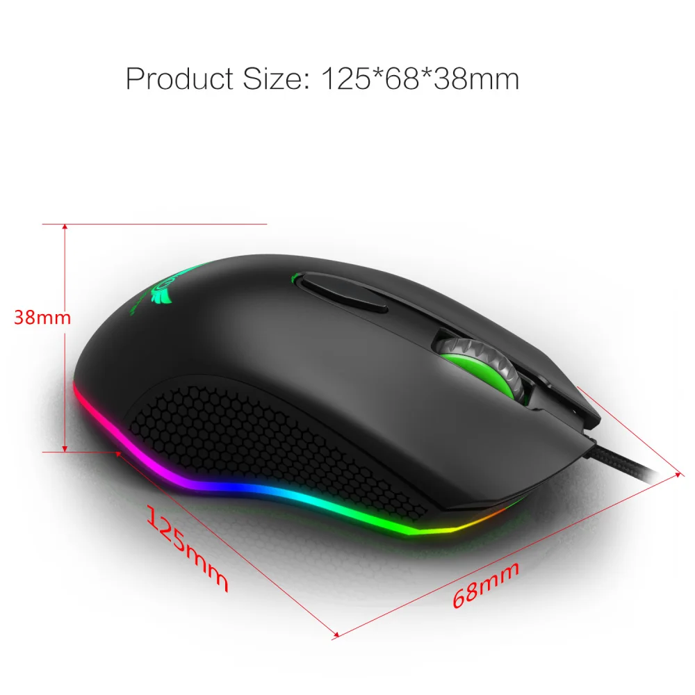 ZERODATE программируемая игровая мышь 4800 dpi 6 кнопок RGB с подсветкой USB оптическая мышь для геймера для ПК ноутбука