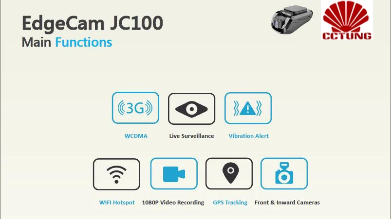 JC100 1080P 3g умный автомобиль Edgecam с системой Android 5,1 вывод gps слежение видео рекордер контролируется бесплатно ПК и мобильный