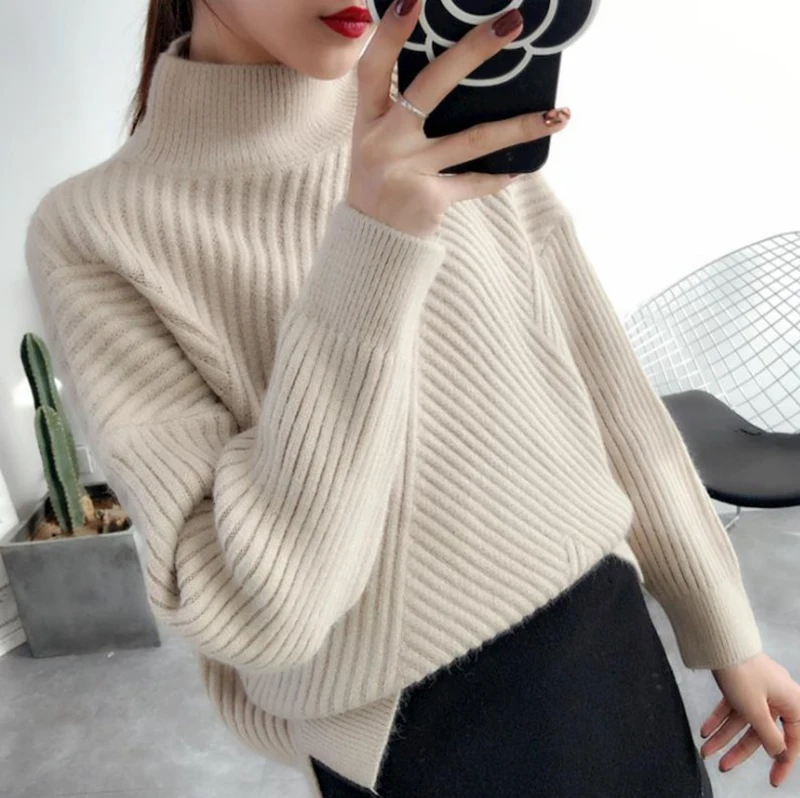 women sweater  winter clothes women Autumn new half-high collar women's sweater ladies pullover thicker bottoming sweater
