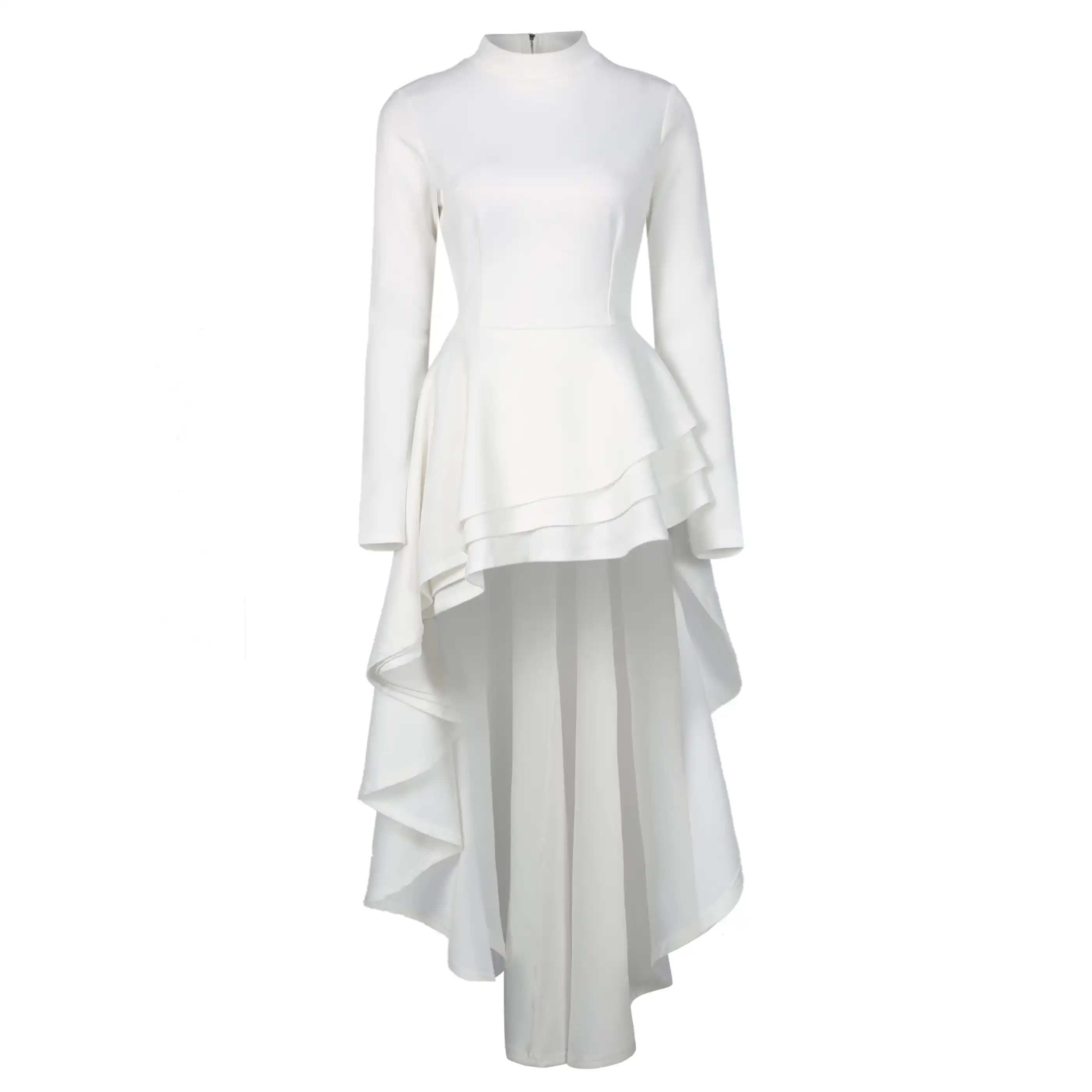 plus size white ruffle dress