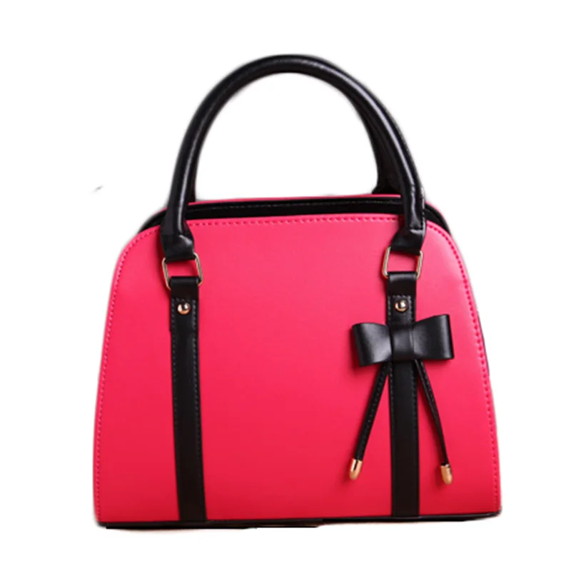 Women Handbags Famous Brands PU Leather Bow Tie Top Handle Bags Women's