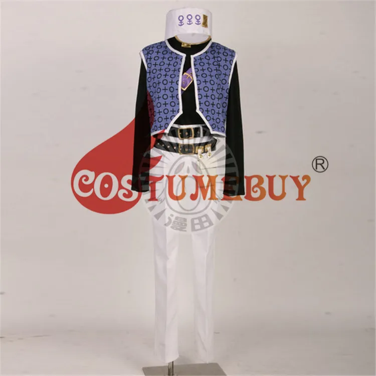 CostumeBuy JoJo невероятное приключение Stardust крестоносцев Kujo Джотаро Косплэй костюм на Хэллоуин Карнавальный полный набор индивидуальный заказ