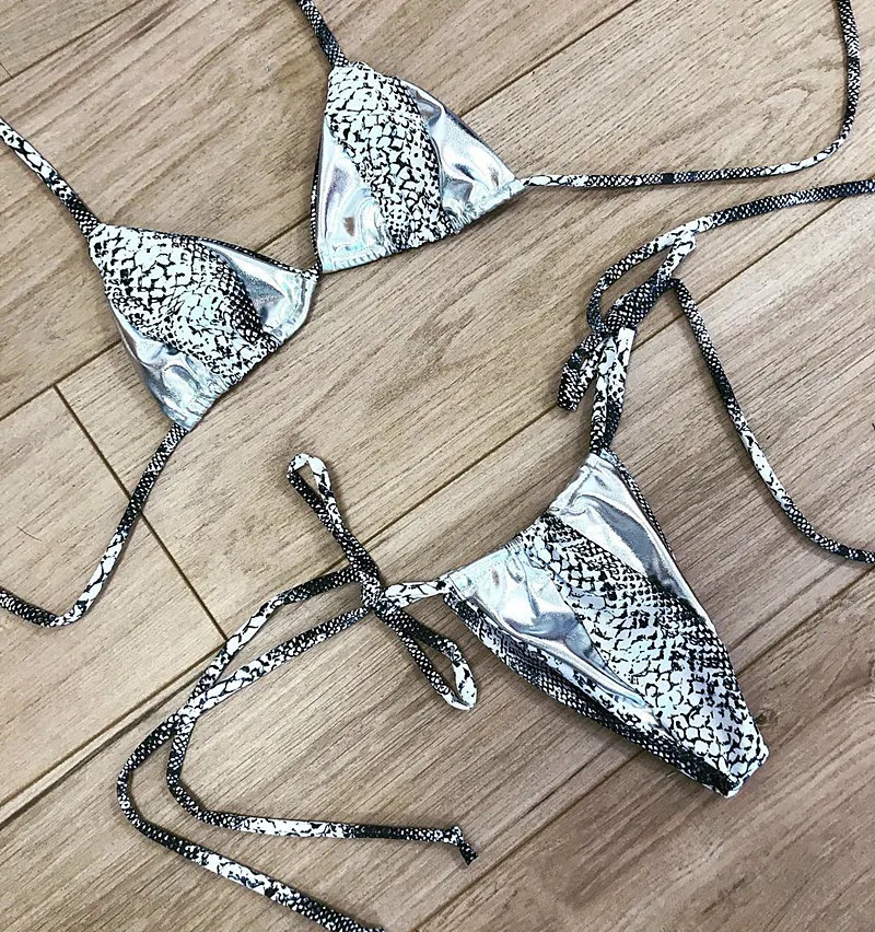 

NEW Sequin snake Brazilian Bikini Set Tropical Sexy Push Up Swimwear Women's Swimsuit Bathing Suits Swimming Suit Women Maillot