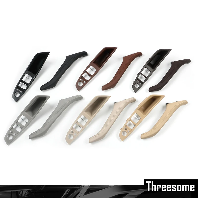 

SRXTZM 7pcs LHD For BMW 5 series F10 F11 F18 Gray Beige Black Car Interior Inner Door Handle Panel Pull Trim Lifting Button