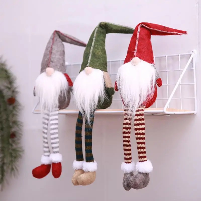 Red Green Gray Home Decor Ornament Hat Christmas Toy Doll Santa Claus Handmade No Face | Дом и сад