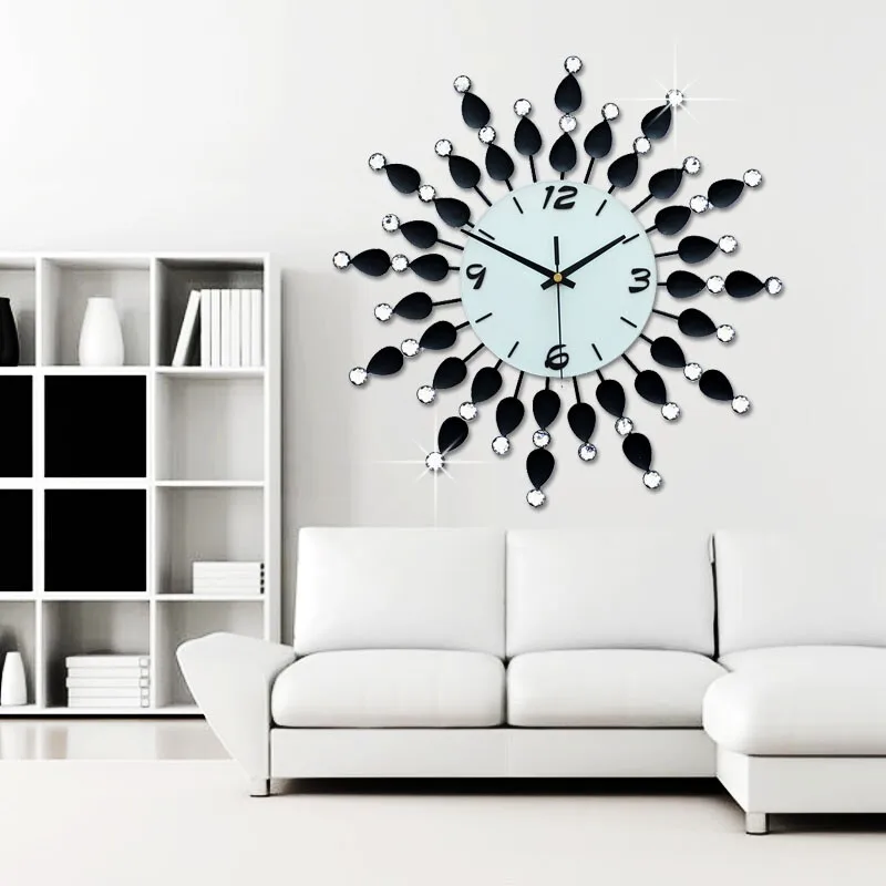home decoration wall clock tieyi fashion diamond decoration wall clocks