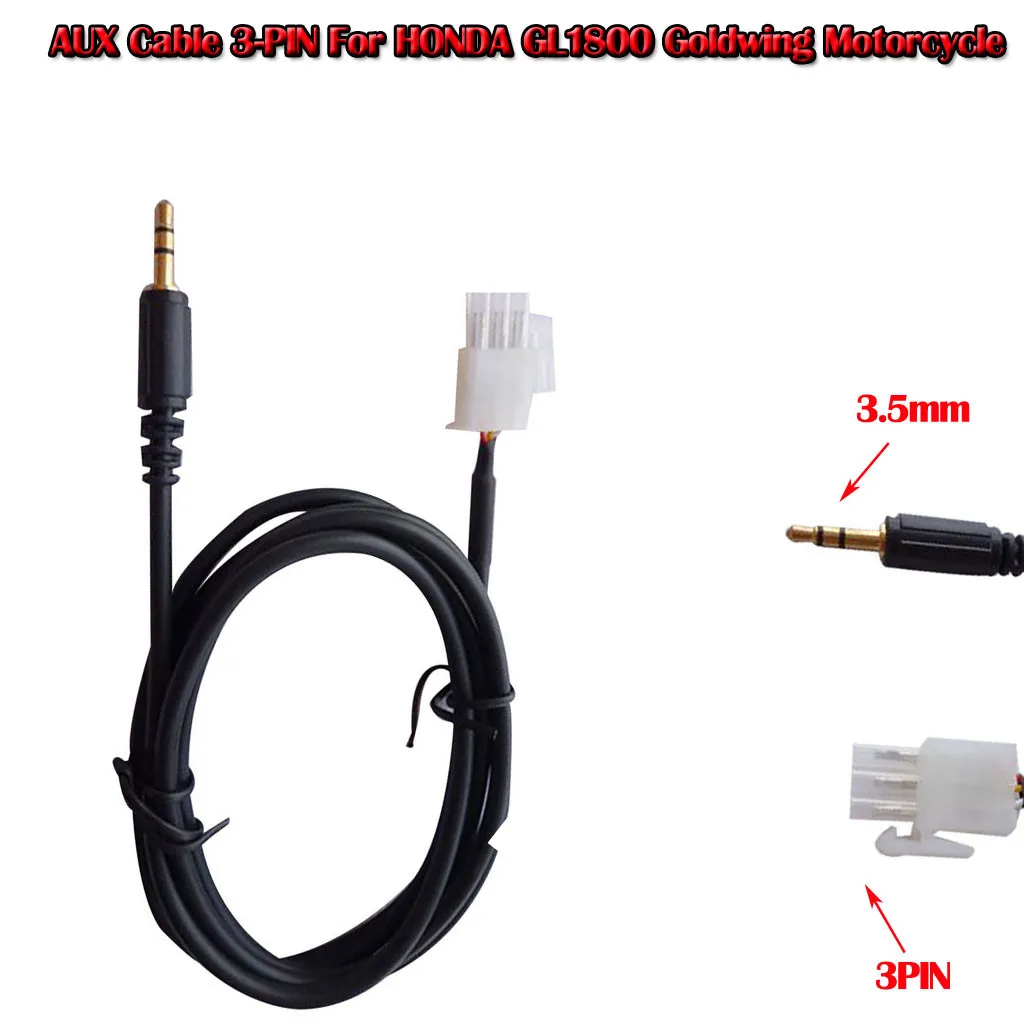 

Car Accessories Aux Cable New 3.5MM Smartphone AUX Cable 3-PIN For HONDA GL1800 Goldwing Motorcycle Auto Accessories