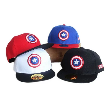 

Snapback Caps kids Birthday Gift Cap The Avengers party supplies Captain America Adjustable Bone Snapback Casquette Hat