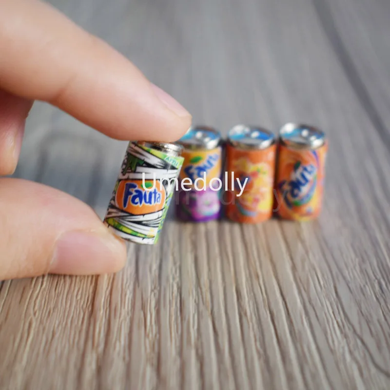 

4PCS 1/6 Mini Simulation Fanta Beverage Model Pretend Play Dollhouse Miniature Doll Food Drinks Accessories