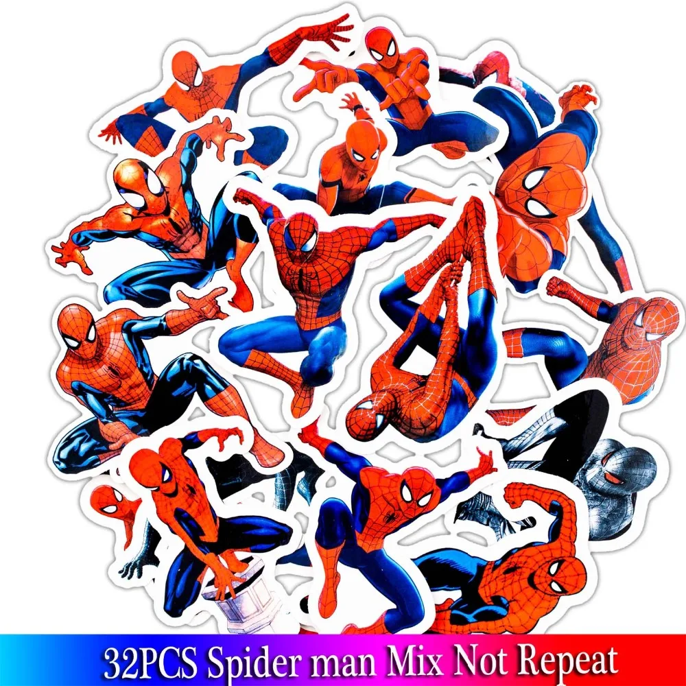 32pcs Super Hero Stickers Movies Character Sticker For DIY Guitar Luggage Phone