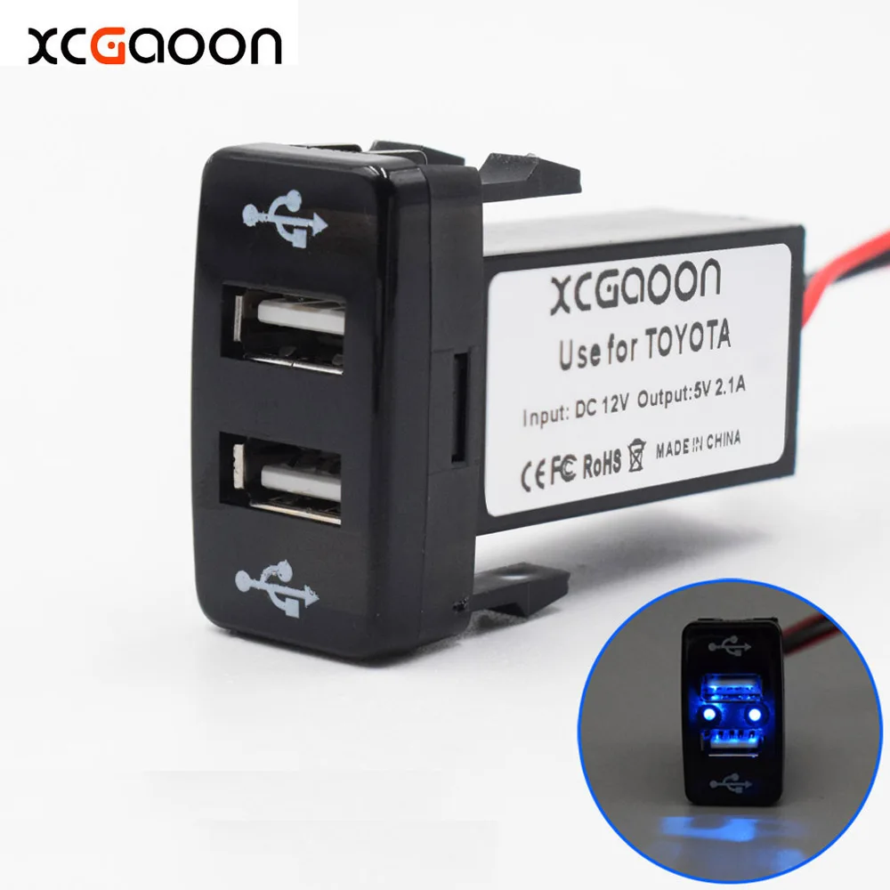 XCGaoon Специальный 5V 2.1A 2 USB разъем для автомобильного зарядного устройства адаптер