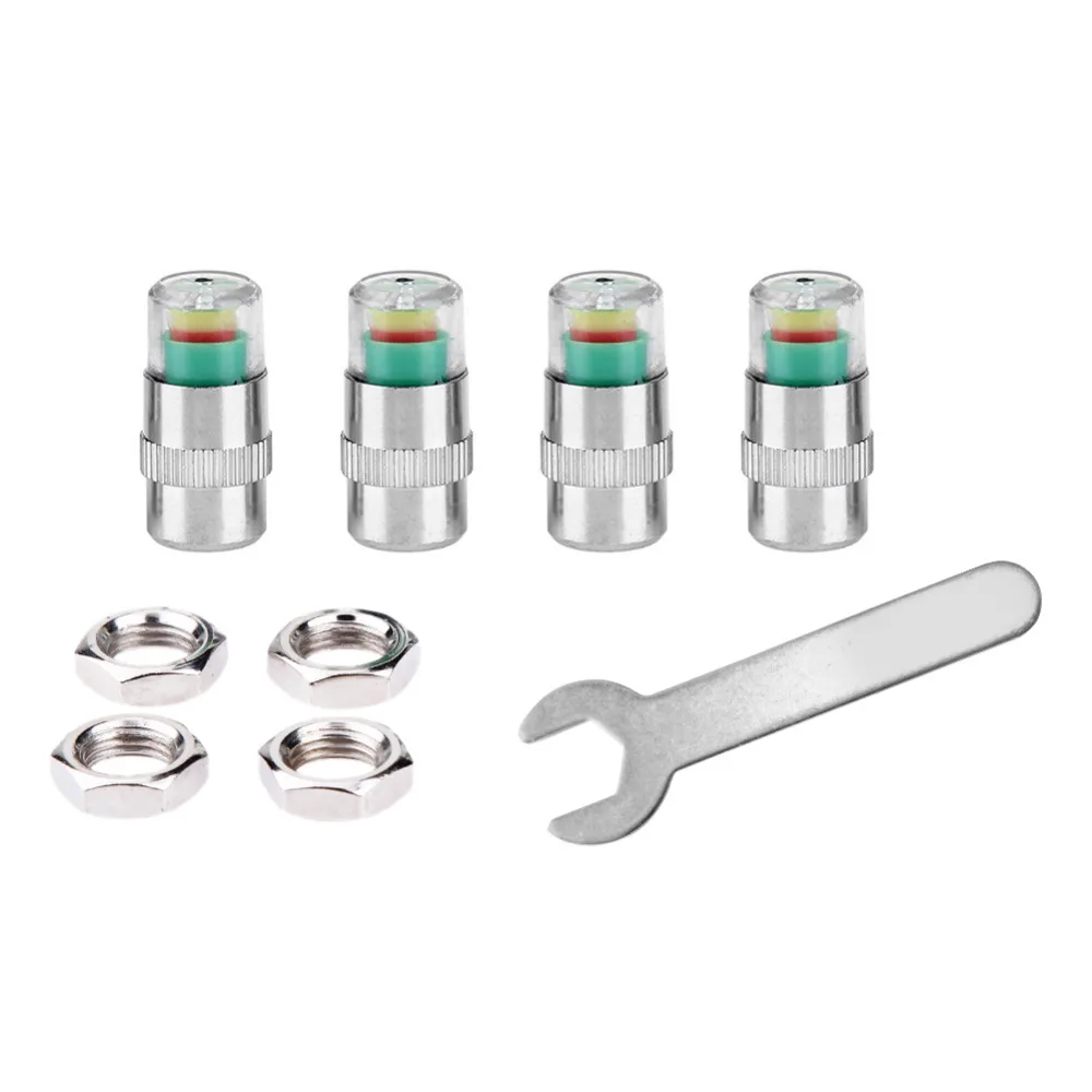 4Pcs/set Car Auto Tire Pressure Monitor Valve Stem Caps Indicator Alert