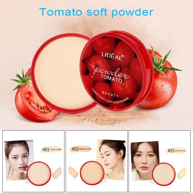 New arrival Professional 1 Pcs Tomato Pressed Powder Face Concealer Oil Control Brighten Setting Makeups |