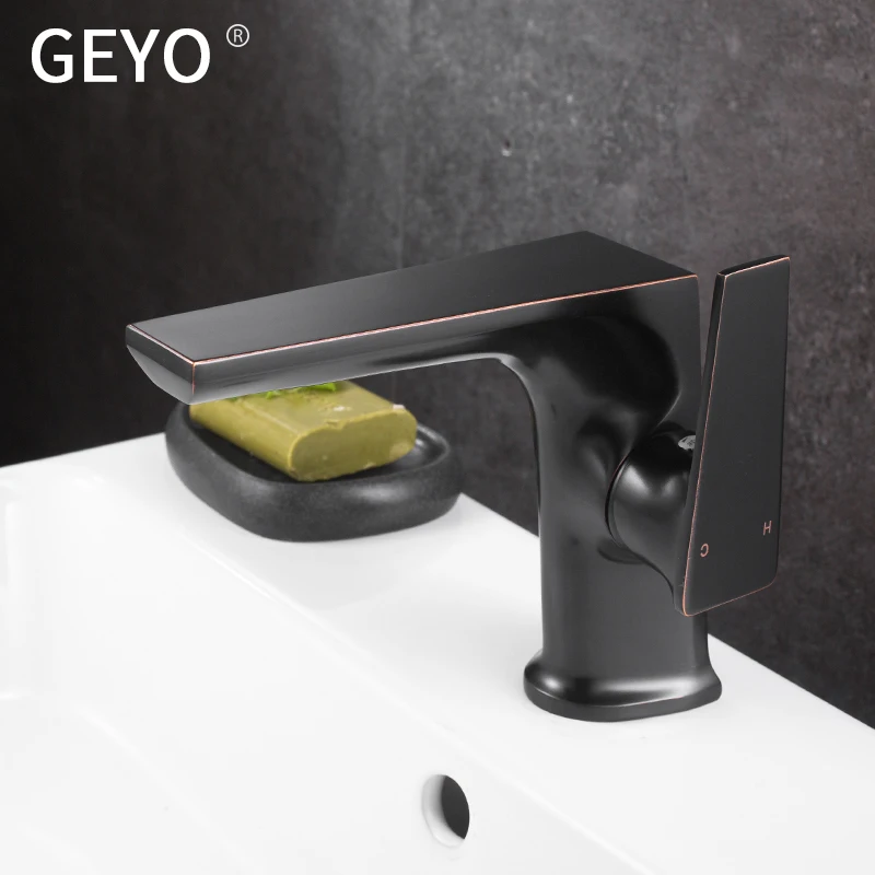 Kitchen Black Antique Copper Bathroom Faucets Basin Faucets Brass Oil Rubbed Bronze  Faucet Bathroom Shower Hot Cold Mixer  Tap