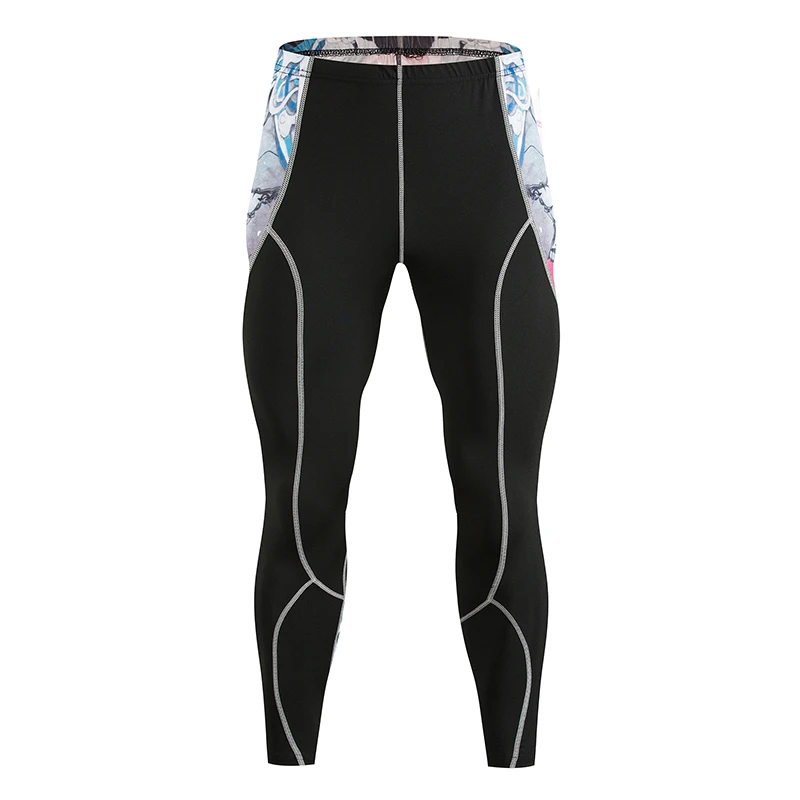 Брендовые мужские спортивные Леггинсы для бега, спортивные длинные брюки, штаны для йоги, Осень-зима, компрессионные сексуальные обтягивающие штаны для фитнеса - Цвет: ZJ-7