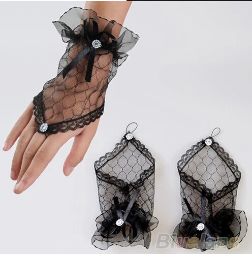 MYTL NEW  Fashion Sexy Lace Wrist Fingerless Evening Party Short Gloves Dress