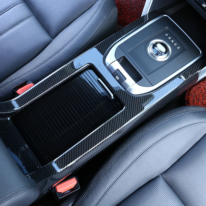 

Carbon Fiber For Land Rover Discovery Sport 2015-2017 Car-Styling ABS Plastic Center Gear Shift Decoration Frame Cover Trim 1pc
