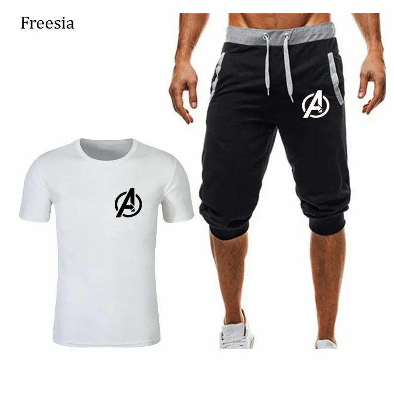 

New Men's Summer Casual Set Avengers 4 Endgame Quantum Wars 3D Print T-Shirt Iron Man Cosplay Costume Men's Cotton T-Shirt Short