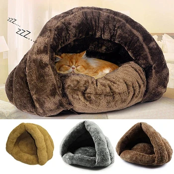 

Soft Kitten Cat Dog House Puppy Cave Pet Sleeping Bed Mat Pad Igloo Nest