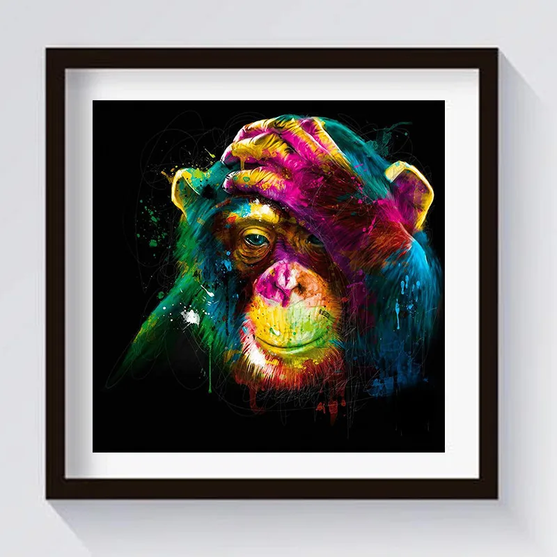 

New Patrice Colorful Orangutan 1 Inkjet Painting Stickers For Kids Rooms Decoration For Home Wall Stickers Home Painting Wall