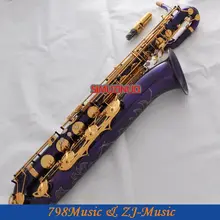 Поддержка профессиональный Фиолетовый и золотой баритон-саксофон Sax High F# W/кожаный чехол