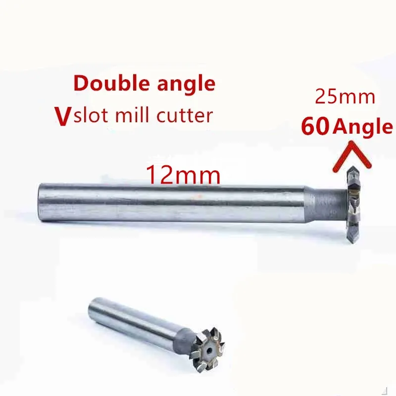 25mm* 4mm 5mm 6mm 60degrees Carbide Double Angle, V slot mill cutter