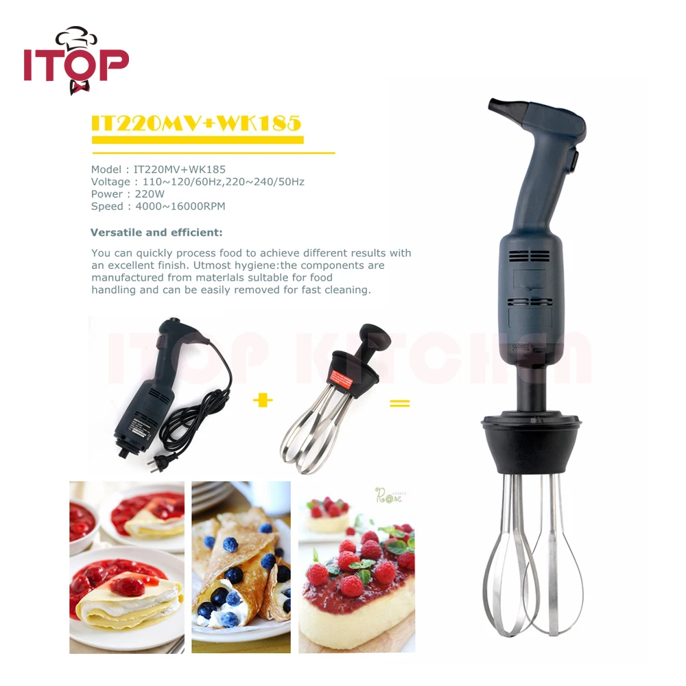 

ITOP Immersion Blender 160mm Sticker 185mm Whisk Commercial Food Mixer