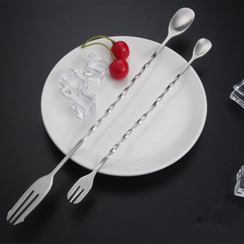 Stainless Steel Drink Cocktail Mixer Bar Spoons Coffee Long handled