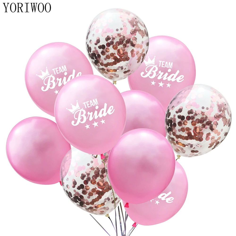 

YORIWOO Bride To Be Latex Balloon Confetti Mr Mrs Wedding Baloons Team Bridal Shower Bachelorette Party Decorations Just Married