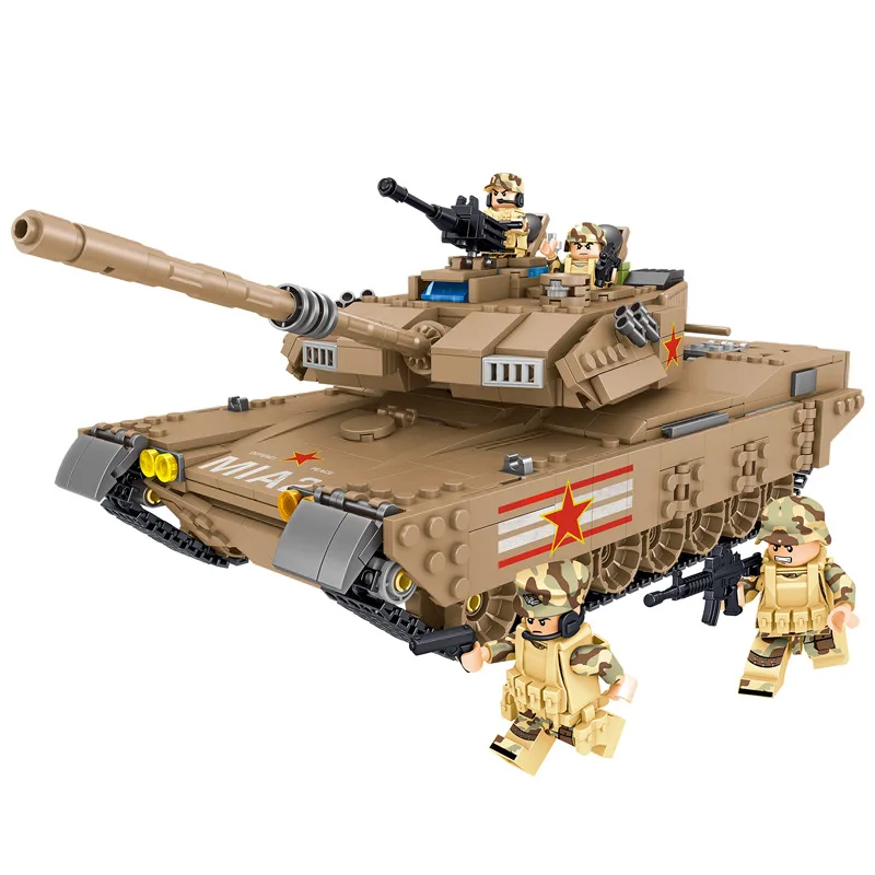

1051PCS Military M1MA Tank Model Soldiers Building Blocks Brick Compatible Legoinglys Army Educational Toys For children Gift