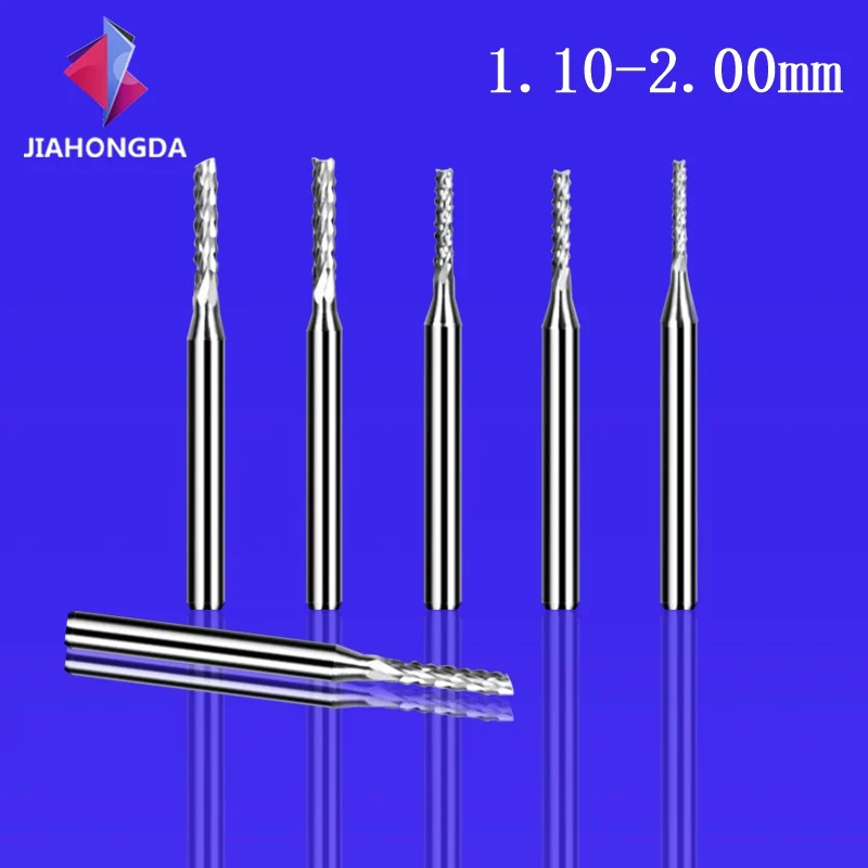 10 шт./компл. 2,00-1,10 мм титановое покрытие твердосплавное торцевое фрезерование резак гравировальный резец для подрезки кромок ЧПУ Маршрутизатор биты Концевая мельница для печатной платы машины