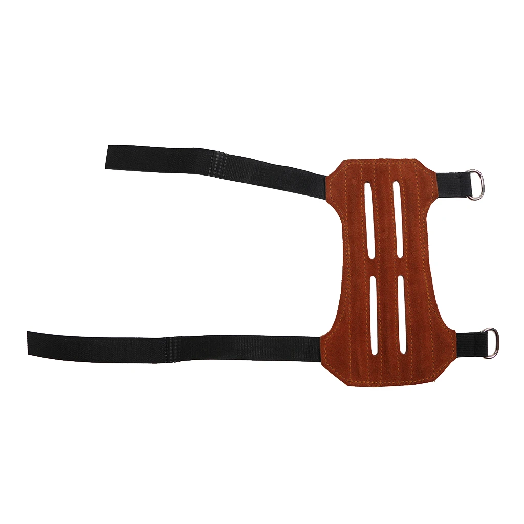 Suede Outdoor Archery Bow Arm Guard Bracer Protector for Target Shooting Hunting Brown 18 x 9 x 11 cm 