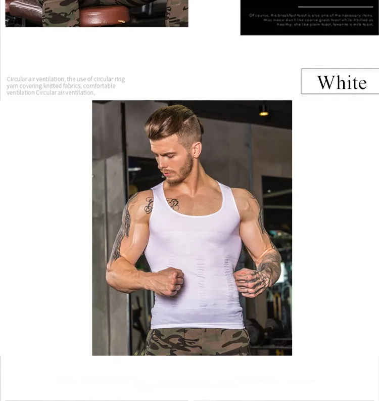 2019 мужской шейпер эластичные; компрессионные для похудения рубашка с открытым животом Для мужчин дышащие корсеты для тренировок Вес