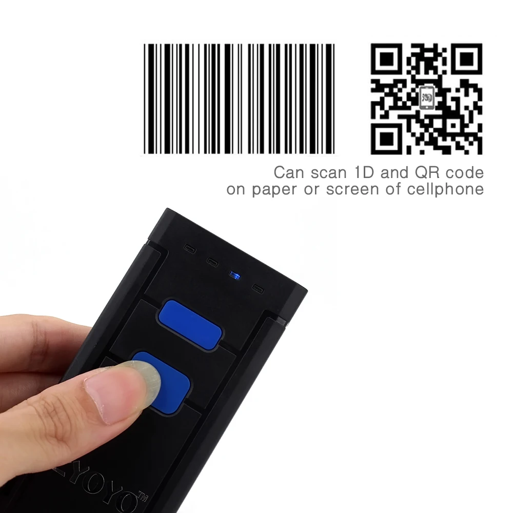 EYOYO MJ-2877 اللاسلكية 2D الباركود ماسحة بلوتوث V4.0 QR بار قانون القارئ اللاسلكية لالروبوت IOS الهاتف المحمول 2D ماسحة