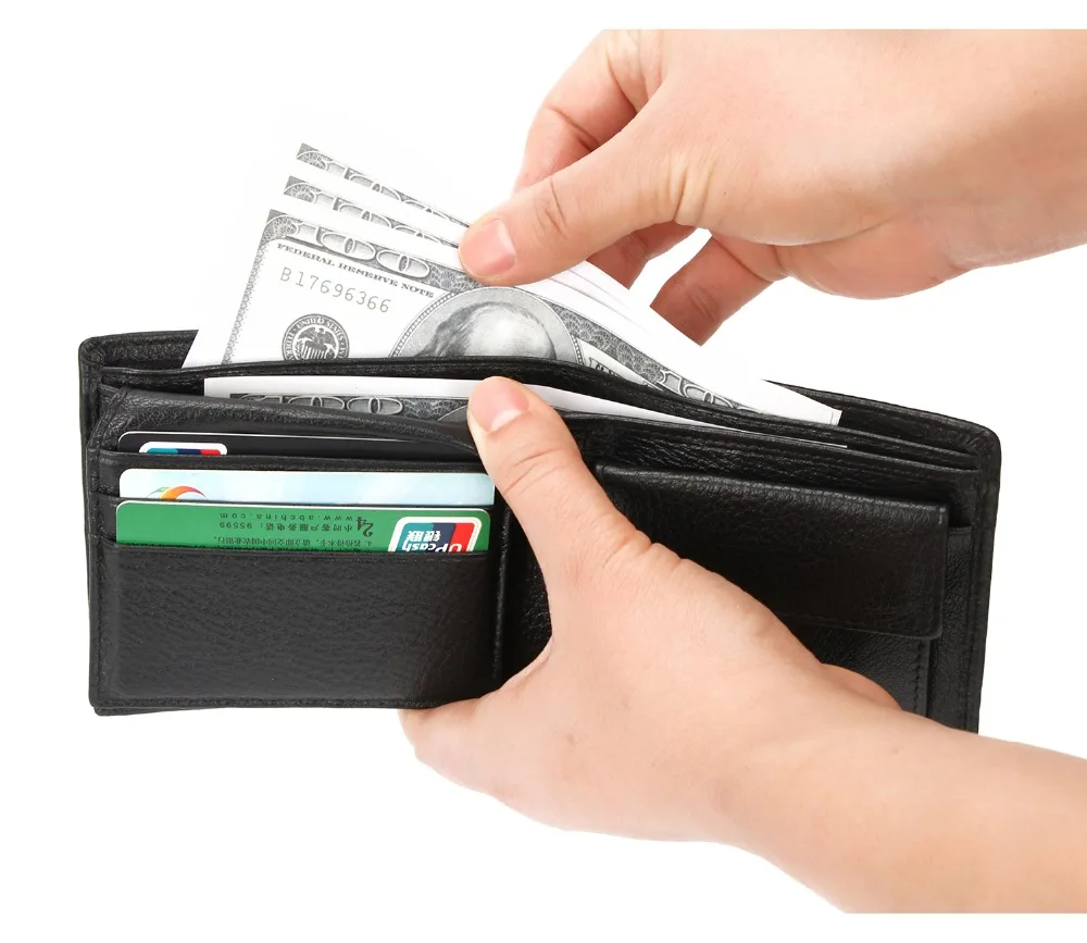 Кошелек мужской из натуральной кожи с RFID защитой и отделением для монет|coin