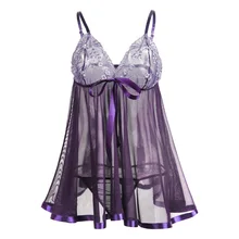 Новое женское сексуальное кружевное женское белье с v-образным вырезом ночное белье на бретельках G-string Babydoll Sleepwear