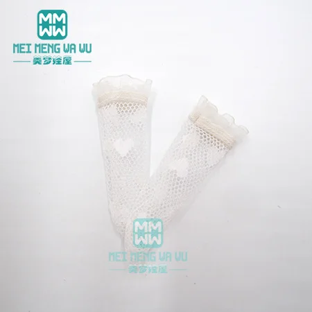 Модные белые кружевные чулки, кружевные носки в горошек для Blyth Azone 1/6 аксессуары для кукол - Цвет: XB--XW--002--A