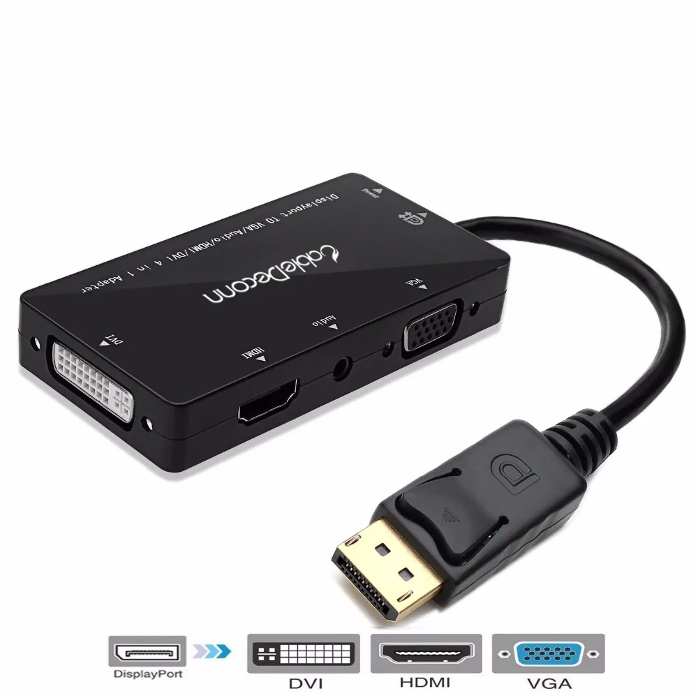 Displayport к hdmi DVI VGA конвертер DP 4 в 1 аудио USB кабель Многофункциональный адаптер для ПК компьютер монитор мультимедиа