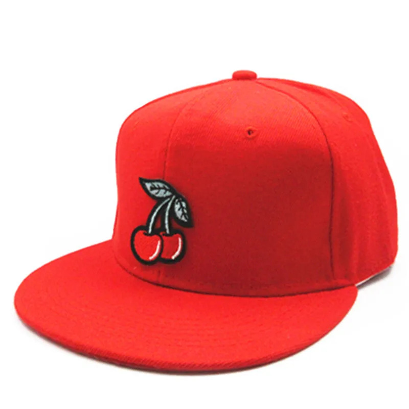 Вишневые фрукты вышивка хлопок Casquette бейсбольная Кепка Хип Хоп Регулируемая Snapback