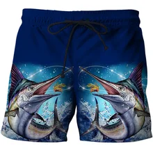 3D Print Fish Funny Womens Mens Summer Casual Trunks Beachshorts Board Shorts