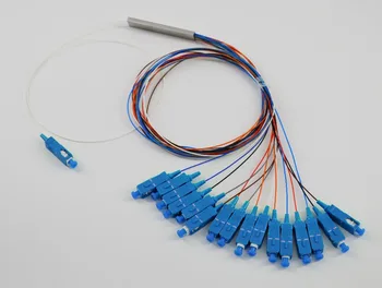 

Free Shipping 0.9mm Steel Tube Fiber Optic PLC Splitter 1x16 SC/UPC Mini Blockless 1*16 SC UPC Connector