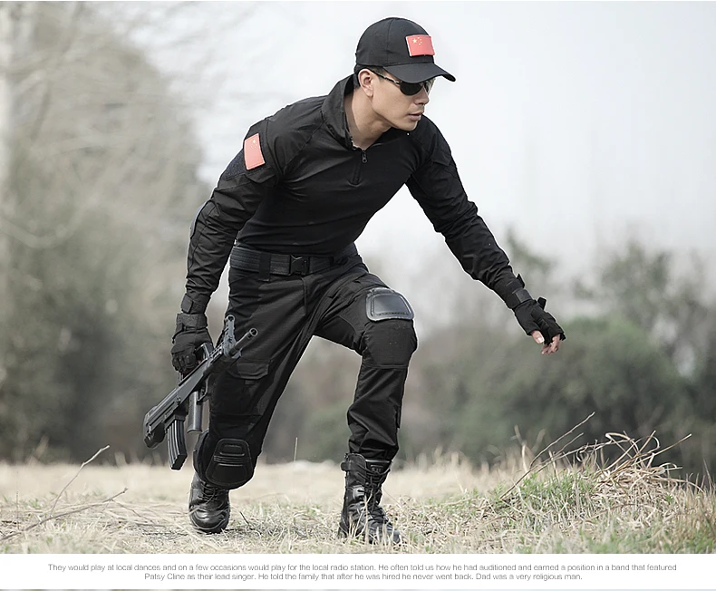 Мультикам черный тактический костюм камуфляж для охоты одежда наряд армейская форма Одежда Мужской военный тренировочный костюм